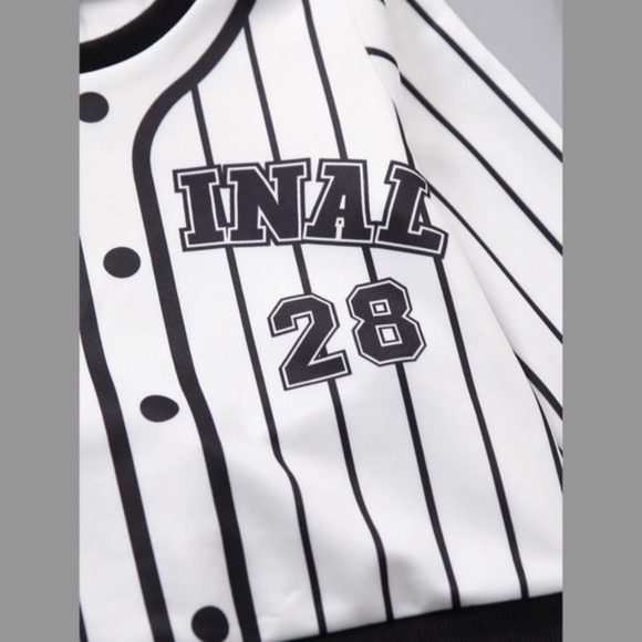 Toddler Boy Letter Graphic Stripe Bomber Jacket & Sweatpants Set - Picture 4 of 6